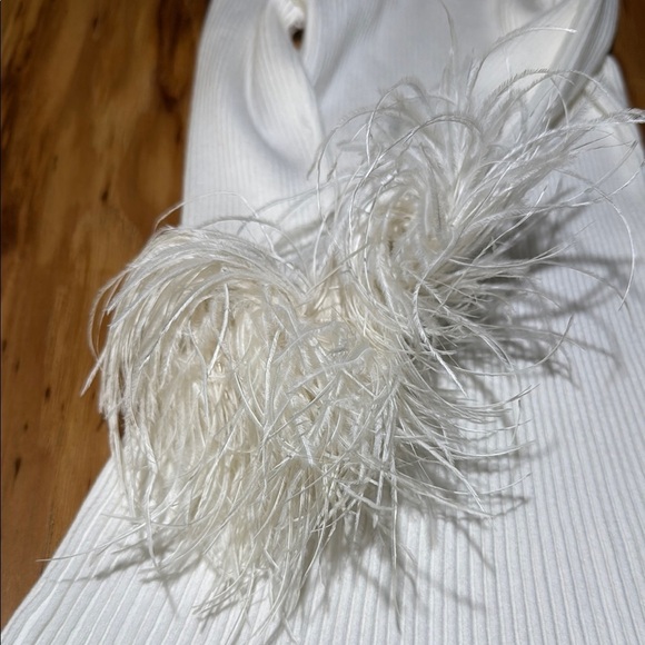 Milly Minis Feather Sleeves Knit Dress Ribbed - Picture 3 of 7